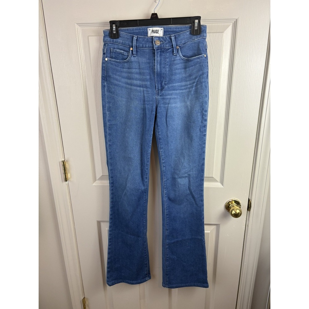 PAIGE Laurel Canyon High Rise Flare Jeans Medium Wash Blue Size 27